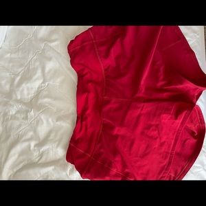 Red lululemon speed up shorts 4 in